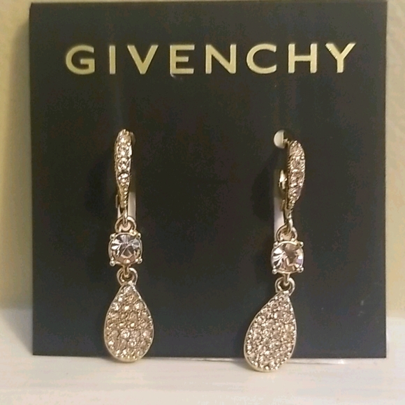 Givenchy Sparkly Drop Goldtone Earrings - Picture 2 of 6